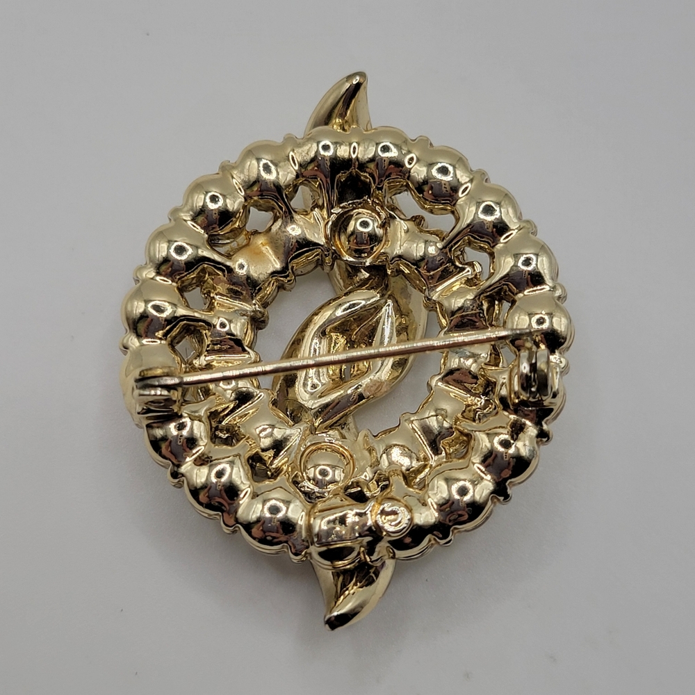 VTG Coro Pegasus Brooch: Gold Tone & AB Rhinestones | SIGNED (faded) - Picture 4 of 6
